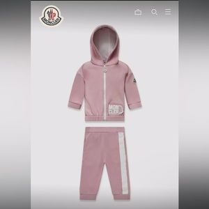 NET Moncler girls pink sweatsuit set - size 12-18 mo